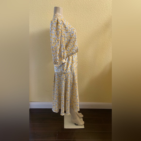 VTG Lorac Original Size ? Multicolored Leaf Print Short Sleeve Drop Waist Dress - Picture 3 of 9